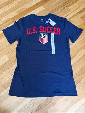 US Soccer Men's Navy Short-Sleeve Tee with Red Logo